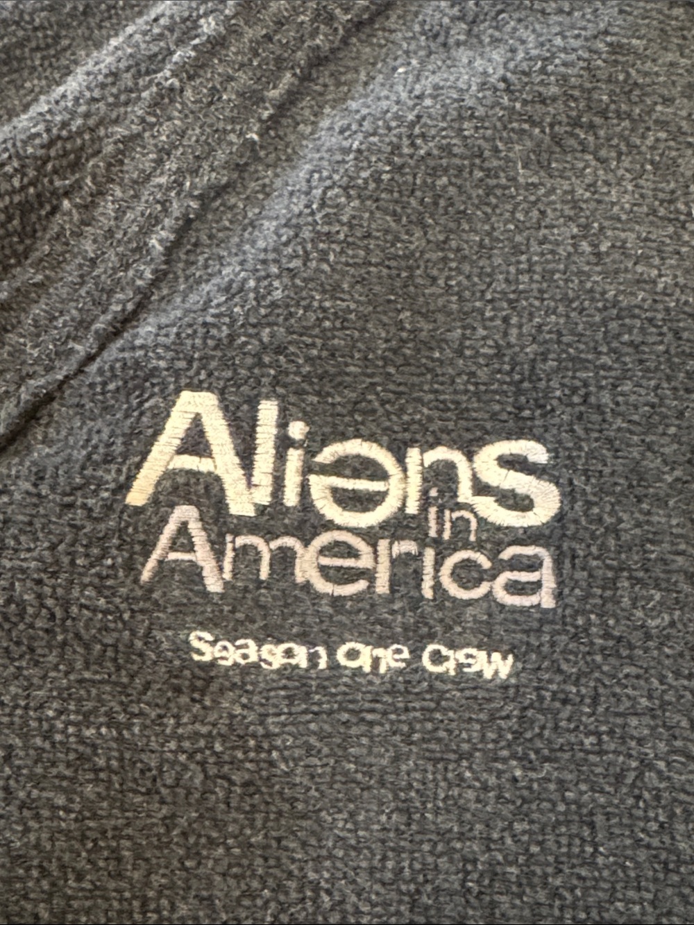 Aliens in America Crew season one Black terry cloth Teddy Zip-Up Jacket sweater - Picture 3 of 16